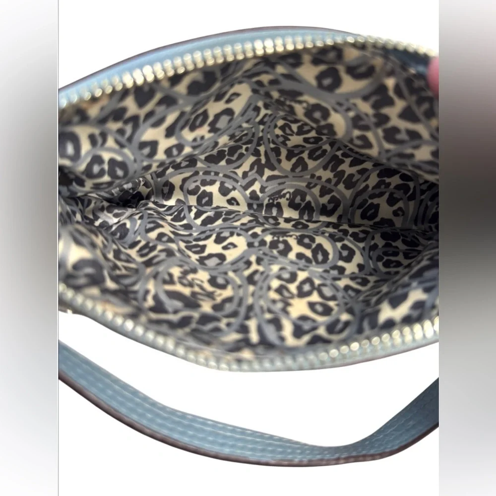 Coach Poppy Vintage Y2K Charming Blue Leather Wristlet